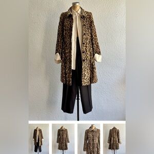 Charles Gray Leopard Faux Fur Coat
